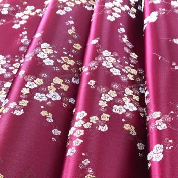 BORDEAUX FLOWERS Satin aus China